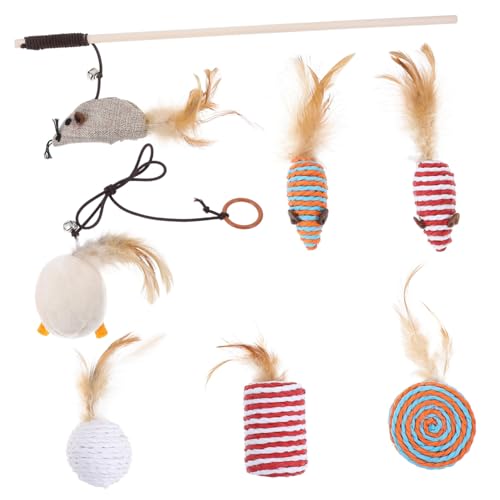 BESTonZON Holz Katzenspielzeug Teilig Handgefertigte Katzenangel mit Federn Interaktives Katzenspielzeug zur Krallenabwehr Fördert Neugier und Spielspaß für Katzen und Kätzchen BESTonZON Holz Katzenspielzeug Teilig Handgefertigte Katzenangel mit Federn Interaktives Katzenspielzeug zur Krallenabwehr Fördert Neugier und Spielspaß für Katzen und Kätzchen von BESTonZON