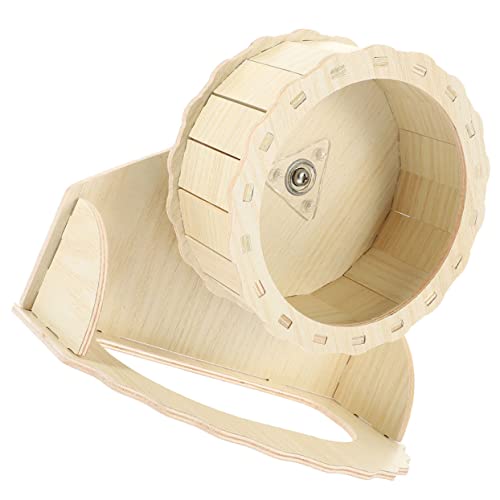 BESTonZON Holz Laufrad für Hamster Chinchilla Meerschweinchen Geräuscharmes Kleintier Robust Geräuschgedämpft für Käfig und Haustierunterhaltung von BESTonZON