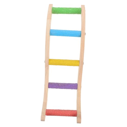 BESTonZON Holz Papageienleiter für Wellensittiche Hamster Kleintiere Kletterleiter Brücke aus Natürlichem Holz Knabbern und Balancieren für Vogelkäfig und Kleintiergehege Zufällige Farbe von BESTonZON