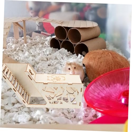 BESTonZON Holz Versteck für Hamster Kleintierhaus Rückzugsort Spieltunnel aus Naturholz für Meerschweinchen und Hamster als Kuscheliges Versteck und Rückzugsraum im Käfig von BESTonZON
