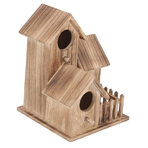 BESTonZON Holz Vogelhaus Für Papageien Und Sittiche Kreatives Nistkastendesign Für Draußen Und Langlebig Zu Reinigen Für Kleine Und Futterstation von BESTonZON