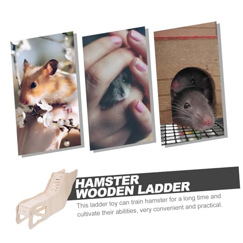 BESTonZON Holzleiter für Hamster und Meerschweinchen Robustes Kletterspielzeug für Käfige Große Multifunktionale Nagertreppe Geeignet für Chinchillas Gerbils und Kleine Haustiere von BESTonZON