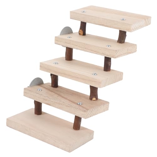 BESTonZON Holzleiter für Kleintiere Natürliche Hamster und Meerschweinchen Spielzeugleiter rutschfeste Kletterleiter für Haustiere Robust und Sicher für Spiel und Bewegung von BESTonZON