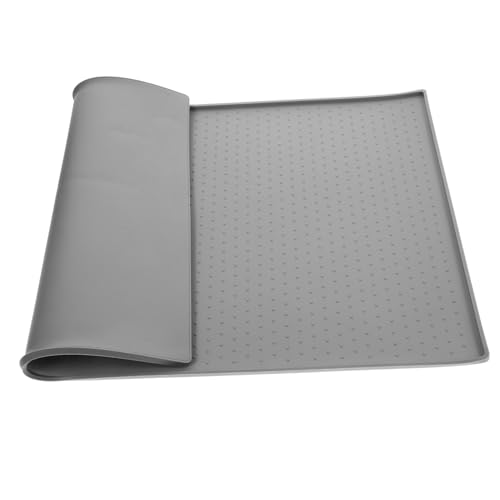 BESTonZON Hunde-Tischset Hundenapf Hunde Wassermatte waschbar Fütterung Schüssel Hundefutter hundezubehör Dog Accessories Futtermatte für Katzennapf Dickes Haustier-Tischset Kieselgel Grey von BESTonZON