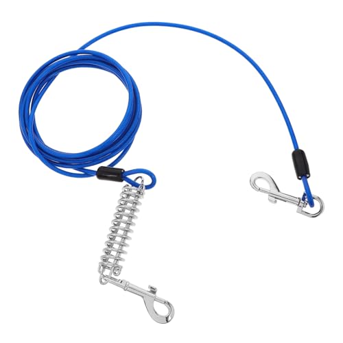BESTonZON Hundeleine hundezubehör Austausch des Leinenclips Zelt Federschnalle federbelastetes Seil Karabinerhaken schwere Ausführung Federspanner Kunststoffbeschichtetes Drahtseil Blue von BESTonZON