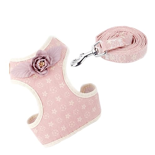 BESTonZON Hundeleinengürtel Hundegeschirr mittlerer Haustier Hundewelpe Welpenhalsband Hundeseil gurtstopper gurtschoner Dog Collars gurtschutz hundekragen laufweste Hund zugseil Rosa von BESTonZON