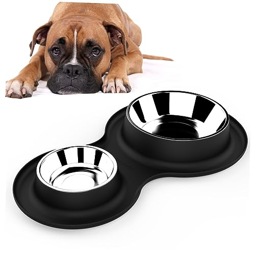 BESTonZON Hundenapf Silikonfuß Rostfrei Geruchlos Für Wasser Und Futter Rutschfestes Design Für Katzen von BESTonZON