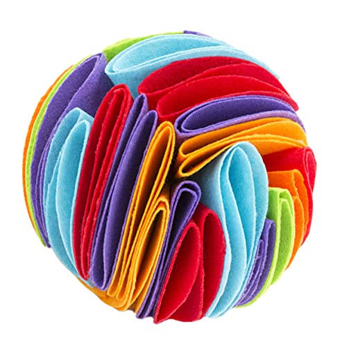 BESTonZON Hundespielzeug Sniff Training Ball aus Robustem Filz Interaktiver Schnüffelball für Kleine bis Große Hunde Fördert Spielerisch Futtersuche und Beschäftigung im Haus und Garten von BESTonZON