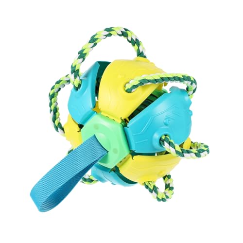 BESTonZON Hundespielzeug Wurfball Interaktives Outdoor Trainingsspielzeug für Hunde Langlebig Lustiger Fliegender Frisbeeball Gelb Blau Fördert Spielspaß und Bewegung von BESTonZON