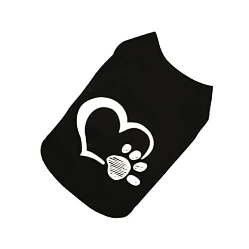 BESTonZON Hundeweste für Frühling und Sommer Bequeme Haustierkleidung mit Herz Fußabdruck Muster Schwarz für Besondere Anlässe und Outdoor Aktivitäten BESTonZON Hundeweste für Frühling und Sommer Bequeme Haustierkleidung mit Herz Fußabdruck Muster Schwarz für Besondere Anlässe und Outdoor Aktivitäten von BESTonZON