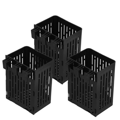 BESTonZON Hydroponischer Pflanzkorb Aquariumpflanzenhalter Hängepflanzenhalter Fisch Aquaponik Wachsendes Aquarium Wasser Hängend Live Dekoration Anlage Betta Black Plastik von BESTonZON
