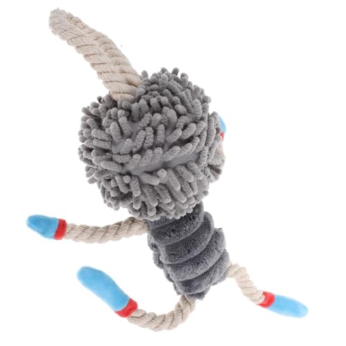 BESTonZON Interaktives Hundespielzeug Ziehseil mit Quietschfunktion Robustes Bungee für Welpen und Hunde Langlebiges Kauspielzeug zur Zahnreinigung und Training Graues Zugspielzeug für von BESTonZON
