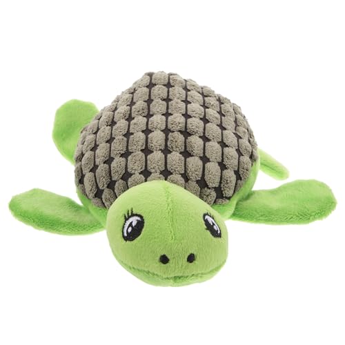 BESTonZON Interaktives Hundespielzeug aus Schildkröten Design für Welpen und Kleine Hunde Kauspielzeug mit Quietscher für Beschäftigung und Zahnpflege von BESTonZON