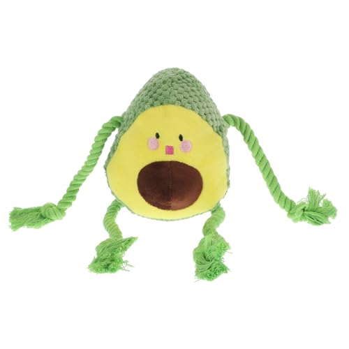 BESTonZON Interaktives Quietsch Plüschspielzeug für Katzen Kauspielzeug mit Seil für Welpen Fördert Bewegung und Spielspaß Grünem Avocado Design für Haustierliebhaber von BESTonZON