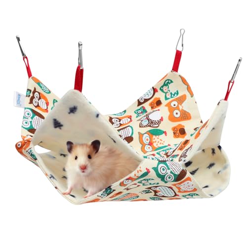 BESTonZON Hängematte Zum Aufhängen Für Haustiere Warmes Schlafbett Für Hamster Eichhörnchen Und Meerschweinchen Leicht Zu Reinigen Robustes Canvas-Material von BESTonZON
