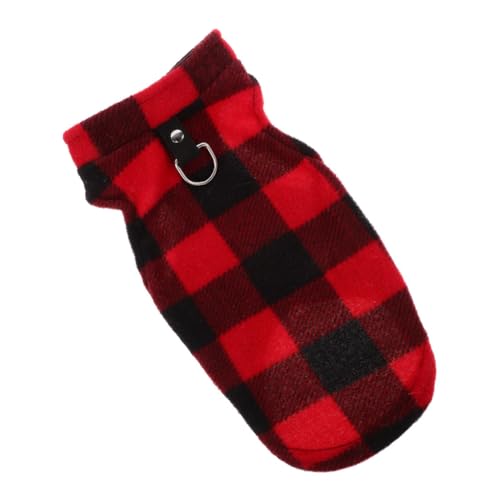 BESTonZON Karierte Fleeceweste Für Kleine Hundejacke Mit Ring Leinebefestigung Stilvolle Winterbekleidung Für Kleine Und Mittelgroße XL von BESTonZON