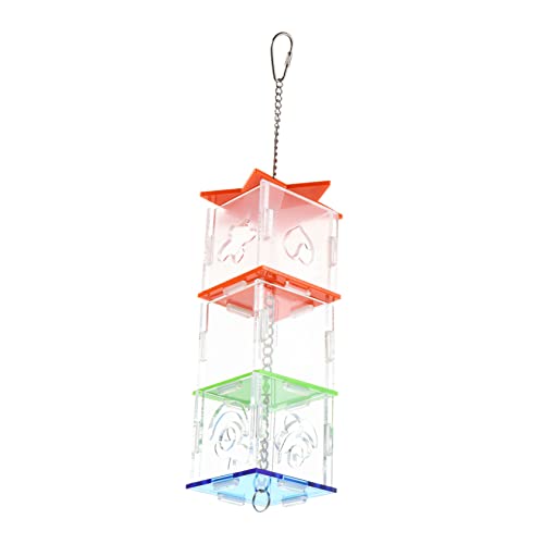 BESTonZON Kasten Mehr Schicht Ige Futters Ucher Für Füttern Nahrungssuche Vogelspielzeug Papagei Futterspender Hängend Vogelhäuschen Haustierbedarf Vogelfutterfuttermittel Acryl von BESTonZON