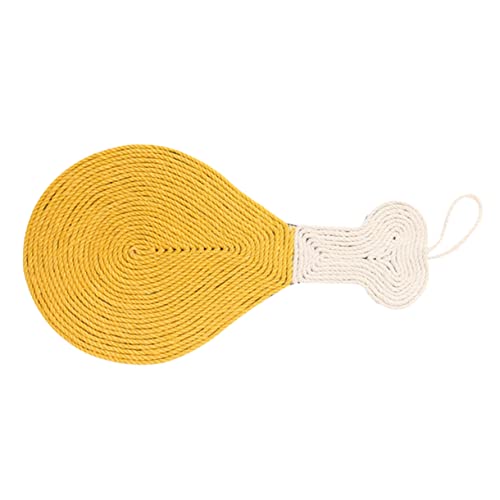 BESTonZON Katzen Kratzmatte Sisal Drumstick Form Strapazierfähige Katzenkratzer Matte Für Katzen Farbenfroh Gelb Für Krallenpflege Und Spielspaß Sicher Für Ihre von BESTonZON