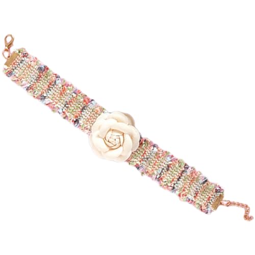 BESTonZON Katzenhalsband Mit Blumendekoration Verstellbares Katzenzubehör Farbige Katzenkette Für Kätzchen Partys Und Erweiterung von BESTonZON