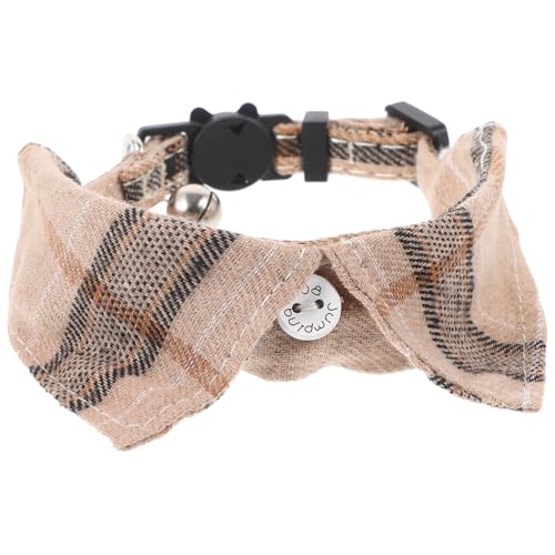 BESTonZON Katzenhalsband Verstellbar im Karomuster Süßes Katzen Outfit mit Glocke aus Strapazierfähigem Sicher und Bequem für Kleine Katzen für Besondere von BESTonZON