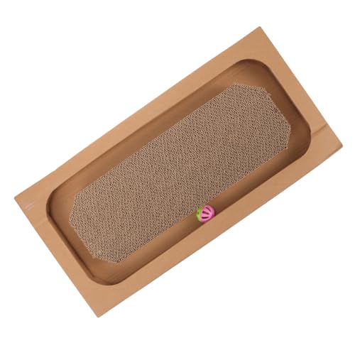 BESTonZON Katzenkratzbrett aus Verschleißfestem Wellpappe mit Glockenball Interaktives Kratzspielzeug zur Krallenpflege und Beschäftigung für Hauskatzen und Kätzchen von BESTonZON