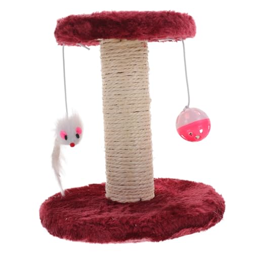 BESTonZON Katzenkratzerpfosten für Innenkatzen aus Sisal Doppellagiger Strapazierfähiger Kratzbaum für Kätzchen Kreatives für Katzen und Entspannen Rotbraun von BESTonZON