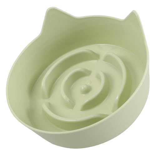 BESTonZON Katzennapf Slow Bowl Feeder für Hunde Katzen näpfe Langsam fressende Katzennäpfe Katzenzubehör Slow-Feeder-Schüssel Slow Feeder Napf für Katzen Katzenbedarf Plastik Light Green von BESTonZON