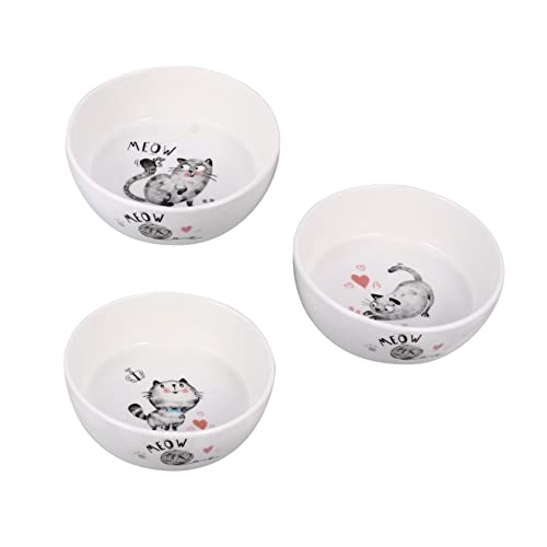 BESTonZON Katzennapf Wassernapf Für Haustiere Behälter Für Katzenfutter Fressnapf Für Katzen Süßer Futternapf Für Katzen Katzengericht Klein Schüsseln Schlüssel Drinnen Essen Keramik Weiß von BESTonZON