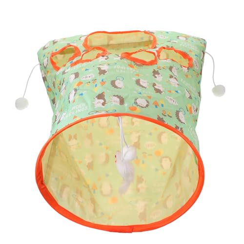 BESTonZON Katzentunnel mit Plüschball Interaktiver Katzen Spieltunnel für Drinnen und Draußen Fördert Bewegung und Beschäftigung Geeignet für Katzen und Kätzchen Sicherer Rückzugsort von BESTonZON
