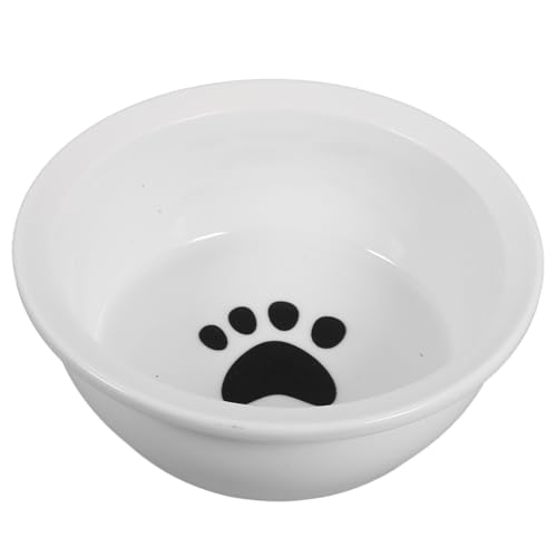 BESTonZON Keramik Haustier Futternapf mit Pfotenmuster Stabiles Design rutschfest für Katzen Welpen und Kleine Hunde Komfortabler Trinknapf Langlebig und Kippsicher von BESTonZON