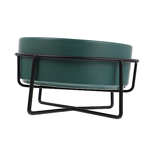 BESTonZON Keramik mit Ständer für Katzen und Hunde Ergonomisch Erhöht zur Haltungskorrektur rutschfest Stabiler Napf für Saubere Fütterung Grün Schwarz Praktisch und Dekorativ von BESTonZON