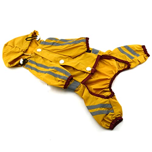 BESTonZON Kleiner Regenmantel Wasserdichter Slicker Für Kleine Und Welpen Reflektierende Haustier Regenjacke Gelb BESTonZON Kleiner Regenmantel Wasserdichter Slicker Für Kleine Und Welpen Reflektierende Haustier Regenjacke Gelb von BESTonZON