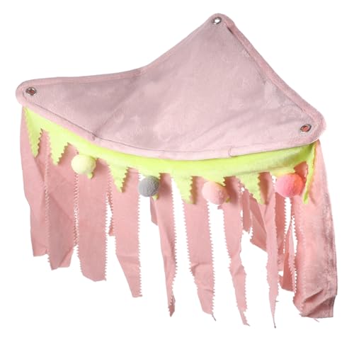 BESTonZON Kleintier Eckversteck aus Leichtem Strapazierfähigem Material mit Hübschem Tassel Design Kleines Schlafzelt und Spielplatz für Meerschweinchen Hamster Ratten Einfache im Käfigeck von BESTonZON