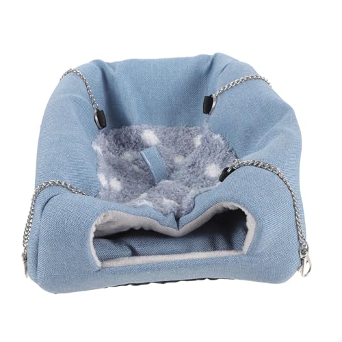 BESTonZON Kleintier Hängematte Blau Warmes Hamsterhaus Stabiles Kuschelnest für Zwerghamster Meerschweinchen Frettchen und Zuckergleiter Schlafnest für Kleine Haustiere von BESTonZON