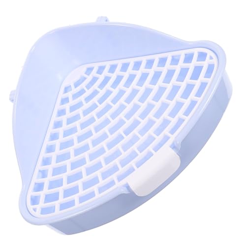 BESTonZON Kleintier Toilette Dreieckig Blau Leichtes Tragbares Katzenklo für Kaninchen Meerschweinchen und Hamster Praktische Ecktoilette mit Geruchsreduzierendem für Sauberen Käfig von BESTonZON