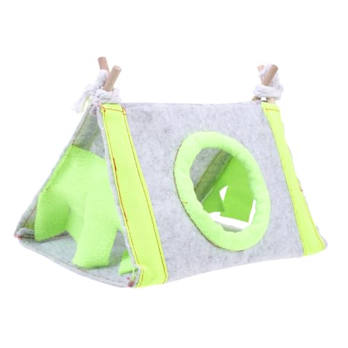 BESTonZON Kleintier Warmes Nest Dreieckiges Hamsterbett für Winter Weiches Plüschhaus für Kleine Haustiere Wie Hamster Meerschweinchen und Igel Gemütliches Schlaf und Spielzelt Grün Klein von BESTonZON