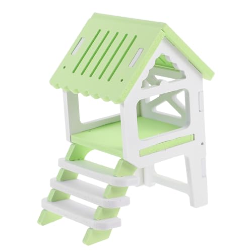 BESTonZON Kleintierversteck aus PVC mit Leiter Vielseitiges Hamster und Meerschweinchenhäuschen Gemütliches Versteck Spiel und Ruheplatz für Kleine Nager und Zwergkaninchen Grün von BESTonZON