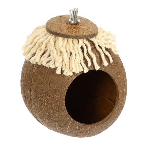 BESTonZON Kokosnuss Vogel Nest aus Natürlichem Material Hängendes Nistplatz für Papageien und Handwerkskunst für Käfig und Garten Bietet Schutz BESTonZON Kokosnuss Vogel Nest aus Natürlichem Material Hängendes Nistplatz für Papageien und Handwerkskunst für Käfig und Garten Bietet Schutz von BESTonZON