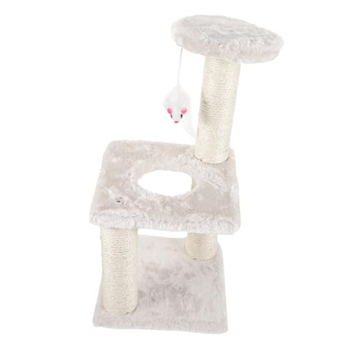 BESTonZON Kratzbaum aus Sisal mit Hängendem Spielball Robuster Indoor Katzenkratzbaum für Wohnungskatzen Hautfreundlich Wiederverwendbar Schützt Möbel vor Kratzschäden von BESTonZON