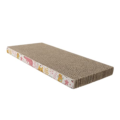 BESTonZON Kratzbrett Katze aus Hochdichter Wellpappe Schadstofffrei Robustes Kratzspielzeug für Katzen und Kätzchen Schützt Möbel vor Kratzschäden mit Dekorativen Applikationen Langlebiges von BESTonZON