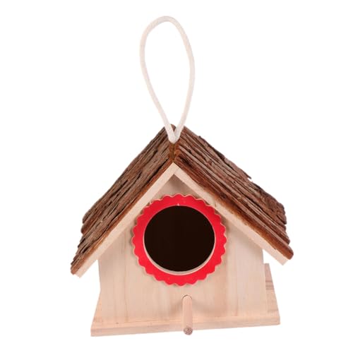 BESTonZON Kreatives Holz vogelhaus Nistkasten aus Massivem Holz für Kleine Vögel Wetterfestes Naturnahes Vogel Nest zur Dekoration Garten Balkon Sicherer Unterschlupf von BESTonZON