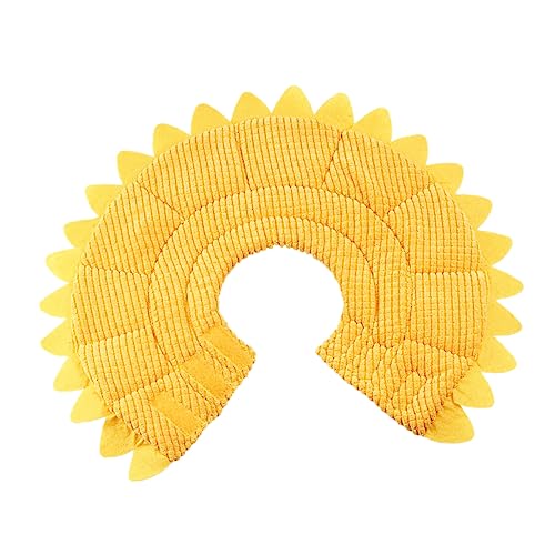 BESTonZON Kreisförmiger Elizabethanischer Für Haustiere Weicher Bequemer Sonnenblumen Halskragen Für Katzen Schützt Kratzen Und Beißen Bei Verletzungen von BESTonZON