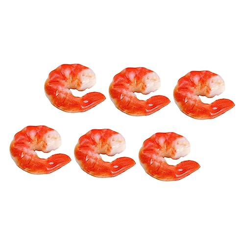 BESTonZON Künstliche Garnelenfleischfiguren 6 Stück PVC-garnelenmodell Für Restaurant Und Wohnkultur BESTonZON Künstliche Garnelenfleischfiguren 6 Stück PVC-garnelenmodell Für Restaurant Und Wohnkultur von BESTonZON
