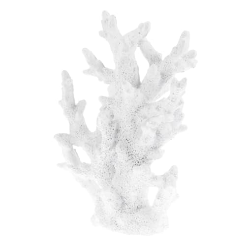 BESTonZON Künstliches Korallen Aquarium Ornament aus Resin Weiß Naturnahe Fischbecken Dekoration Pflegeleicht und Langlebig Geeignet für Süßwasser Aquarien von BESTonZON