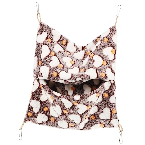 BESTonZON Layer Chinchilla Bett Hängematte für Hamster und Kuscheliges Schlafzubehör für Kleine Haustiere Braunes Warm und Bequem von BESTonZON