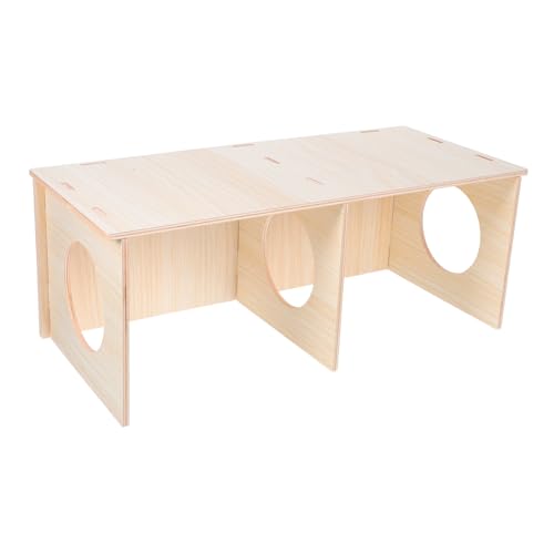 BESTonZON Mehrkammer Holzhaus für Kleine Haustiere Hamster Unterkunft mit Abnehmbarem Labyrinth Langlebiges und Versteckhaus aus Massivem Holz für Mäuse Ratten Zwerghamster und Nager von BESTonZON