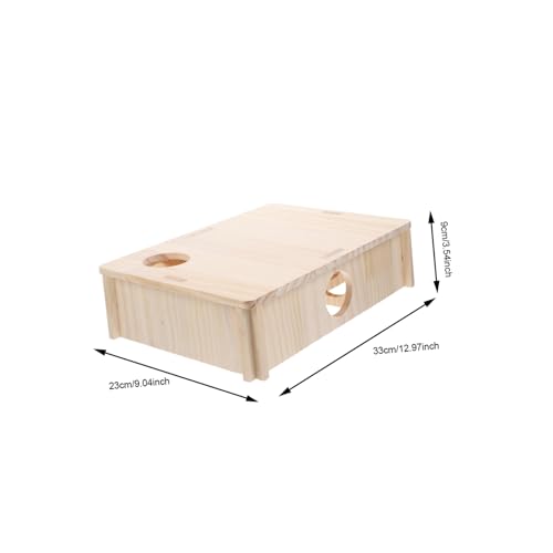BESTonZON Mehrkammeriges Hamsterhaus aus Beißfestem Holz Sicherer Rückzugsort und Spielplatz für Kleintiere Fördert Bewegung und Erholung DIY Design zum Bemalen für Zwerghamster und von BESTonZON