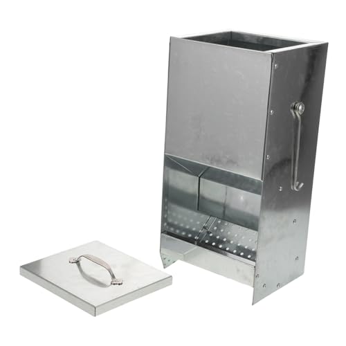 BESTonZON Metall-futtertrog mit Magnetischem Deckel und Haken Robuster Futterspender für Kaninchen Frettchen Hamster Kompakter Langlebiger Metall-futterautomat für Kleintiere im Käfig und von BESTonZON