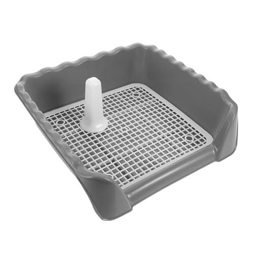 BESTonZON Mittelgroße Hundetoilette Hundepee -Pad -Halter Haustierpissenhalter Töpfchentraining für Hunde Mesh -Töpfchen -Trainingskabine Hundekugel mit Netz Toilette für Hund Plastik Grau von BESTonZON