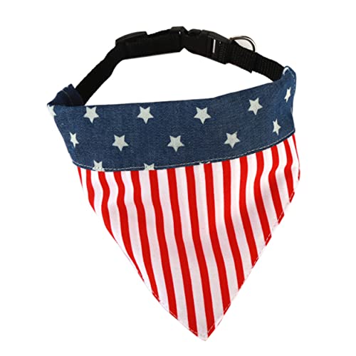 BESTonZON Multifunktionales Haustier Halsband Aus Baumwolle Im Amerikanischen Flaggenmuster Dreieckstuch Für Partys Und Stylisches Accessoire von BESTonZON